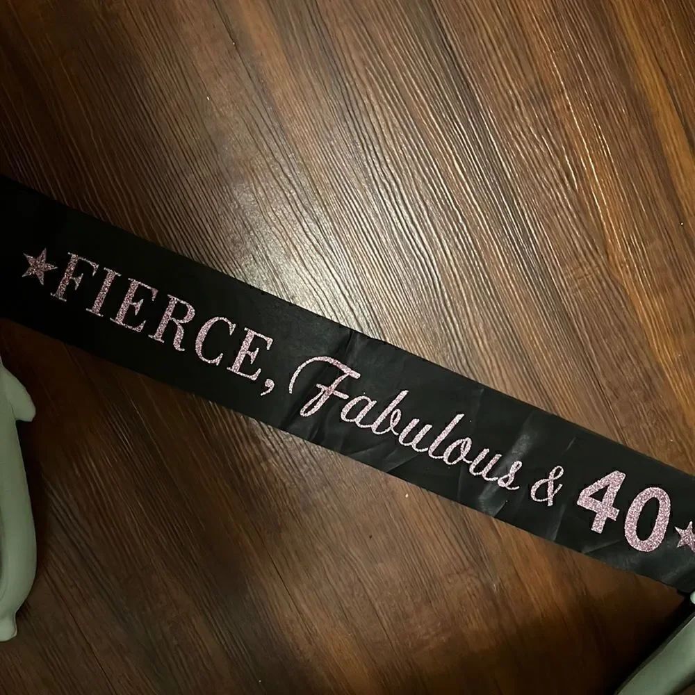 40th Birthday Sash - Gift - Accessory - Black SASH
